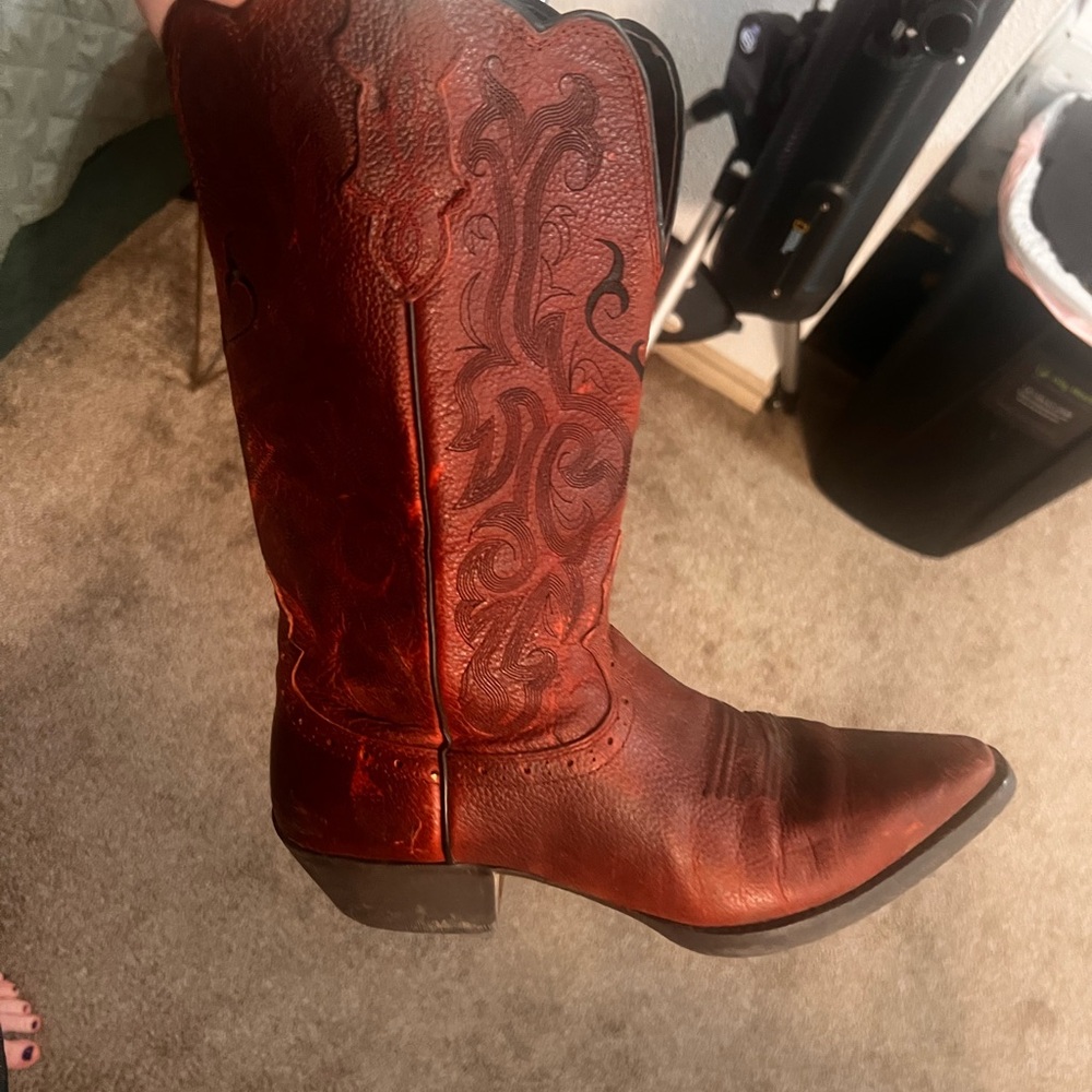 Red Leather Cowboy Boots